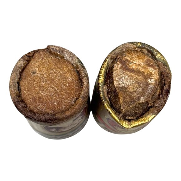 Vintage Golden Cameo Matches Cylinder Box Never Used Full Wooden Lot of two Mini - Picture 7 of 7